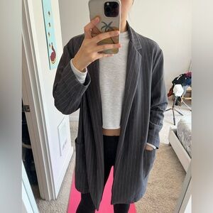 Oak + Fort charcoal gray casual blazer